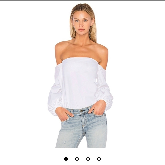 Theory Laureema off the shoulder poplin top